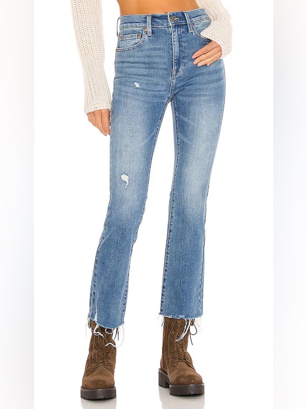 pistola Light Wash High-Rise Cropped Straight Jeans